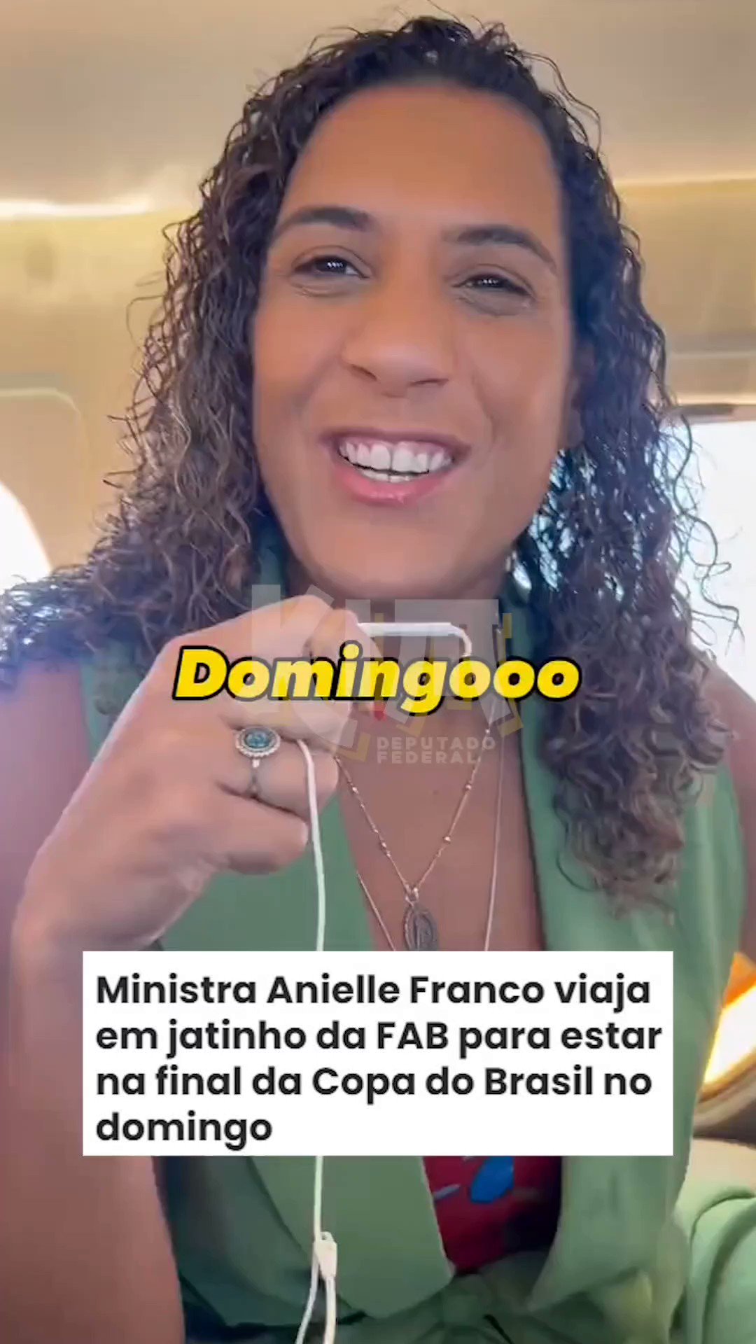 Ministra Anielle Franco viaja em jatinho da FAB para estar na final da Copa do Brasil no domingo