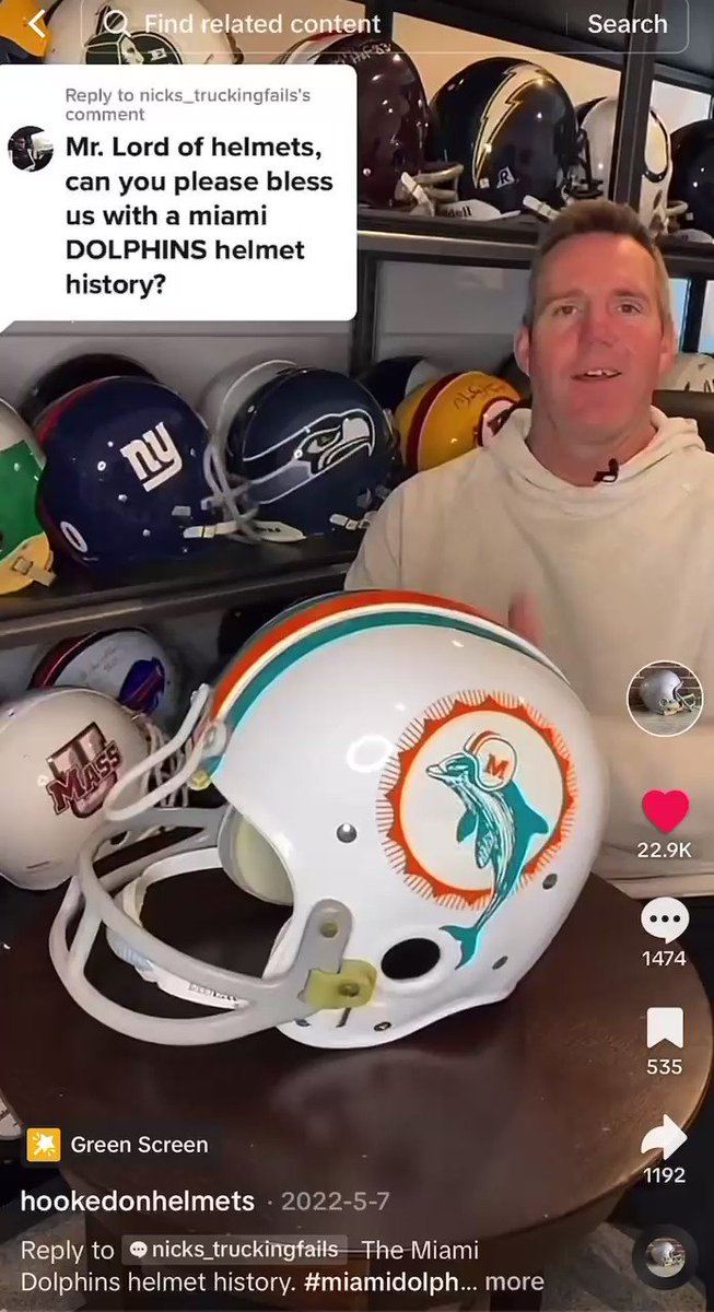 Big E on X: 'I love this. The history of the Miami Dolphins helmet! #FinsUp   / X