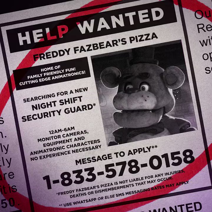 Cupcake Malvado on X: 🟣 ATUALIZAÇÃO NA CINEMARK 🟣 🐥 Chegou mais coisas do marketing de Five Nights at Freddy's: O Pesadelo sem Fim, sendo um display dos animatronics e um
