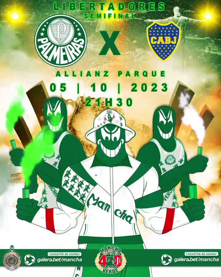União Mancha Verde - LIBERTADORES !!!!! Somos a Mancha Verde a Mais Temida, Sigo meu Palmeiras por toda Vida, Vamos jogar com Raça os Jogadores, Para ganhar a Taça Libertadores. LIBERTADORES !!!! #