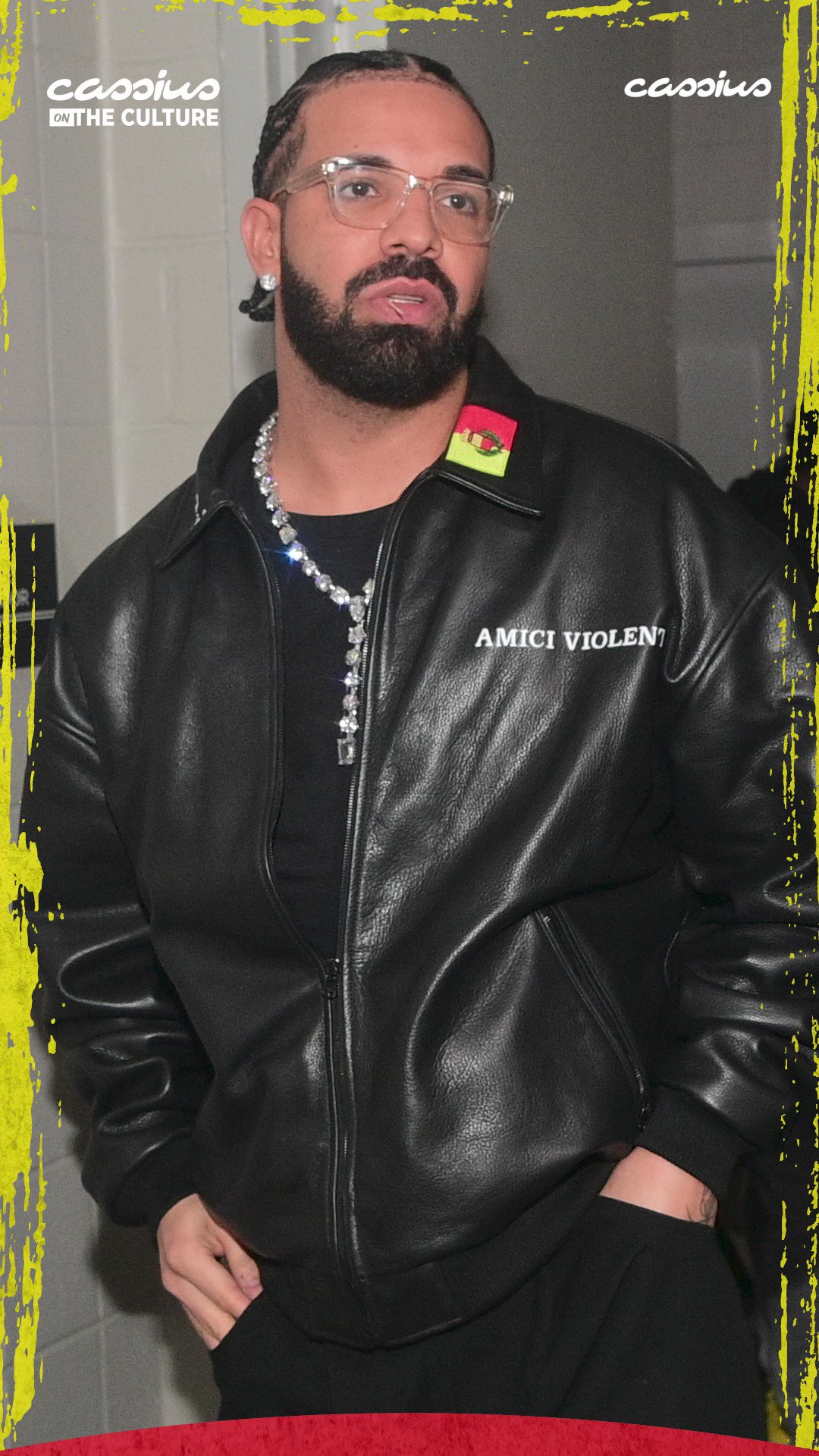 Drake Amici violente Leather Jacket