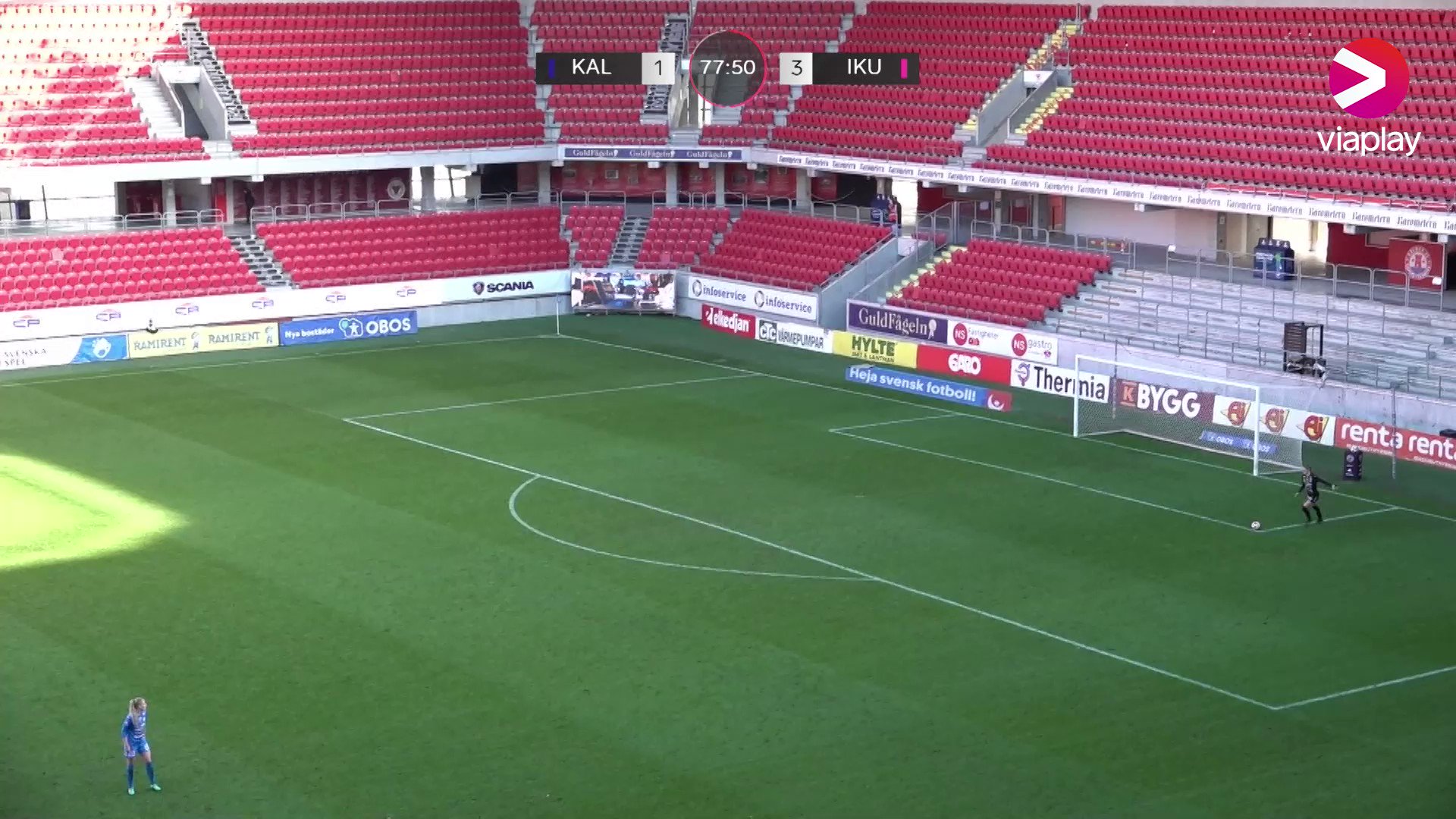 Hattrick!Klara Folkesson gör sitt tredje mål för dagen när @uppsalafotboll utökar ledningen mot Kalmar på Guldfågeln Arena