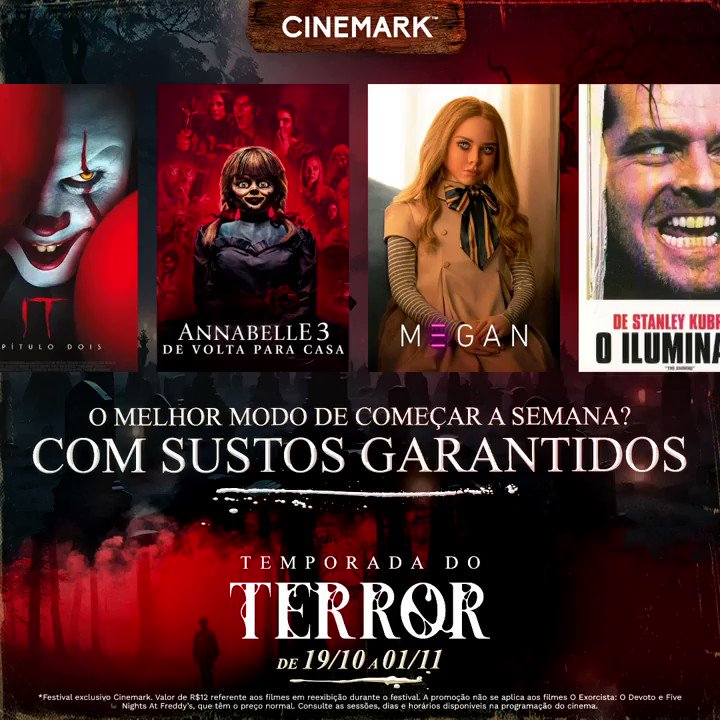 Temporada do Terror Cinemark: filmes de terror por R$12