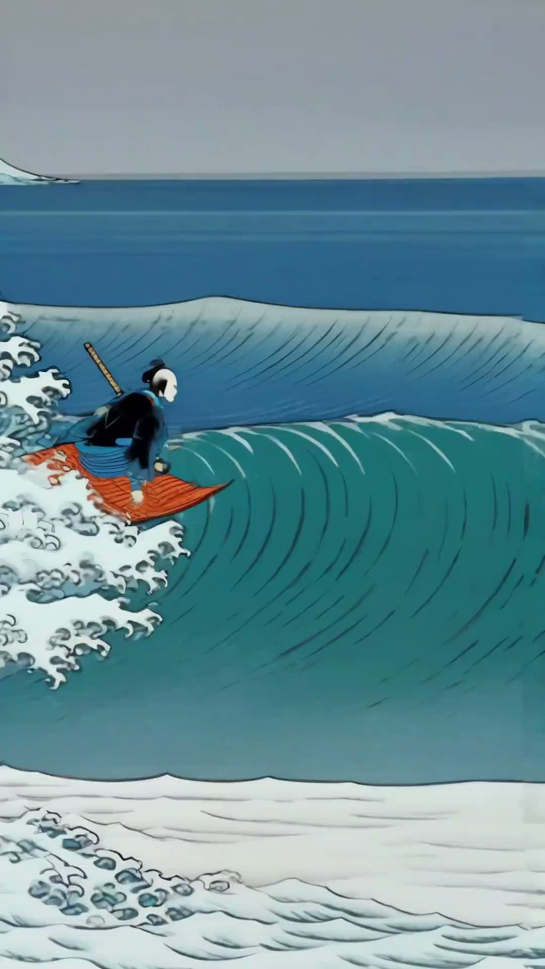 2024高い素材  Tsuda Masayuki в „ブラジル人のサーファーの映像と浮世絵の X: 版画