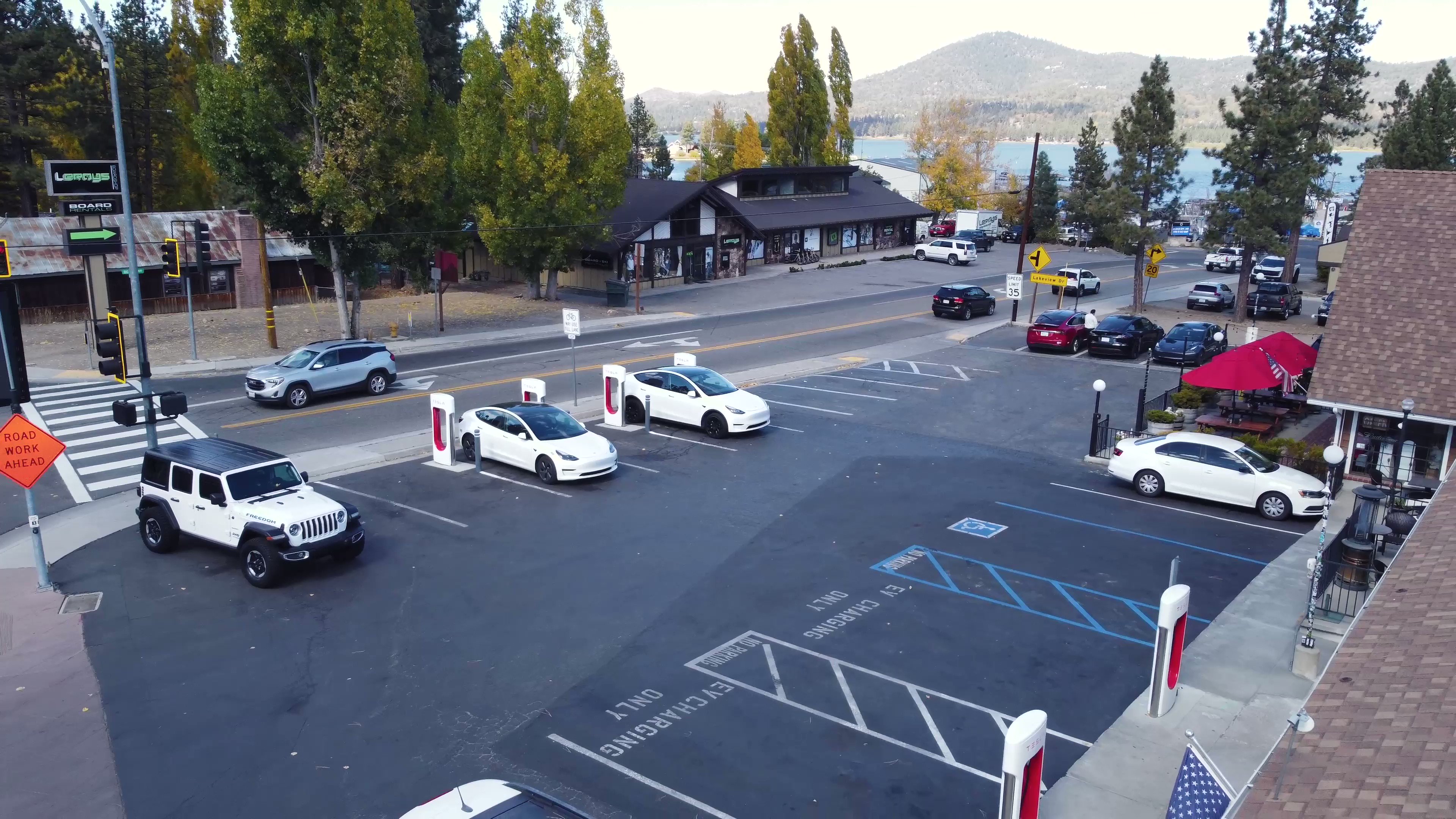 Big bear cheap tesla charging