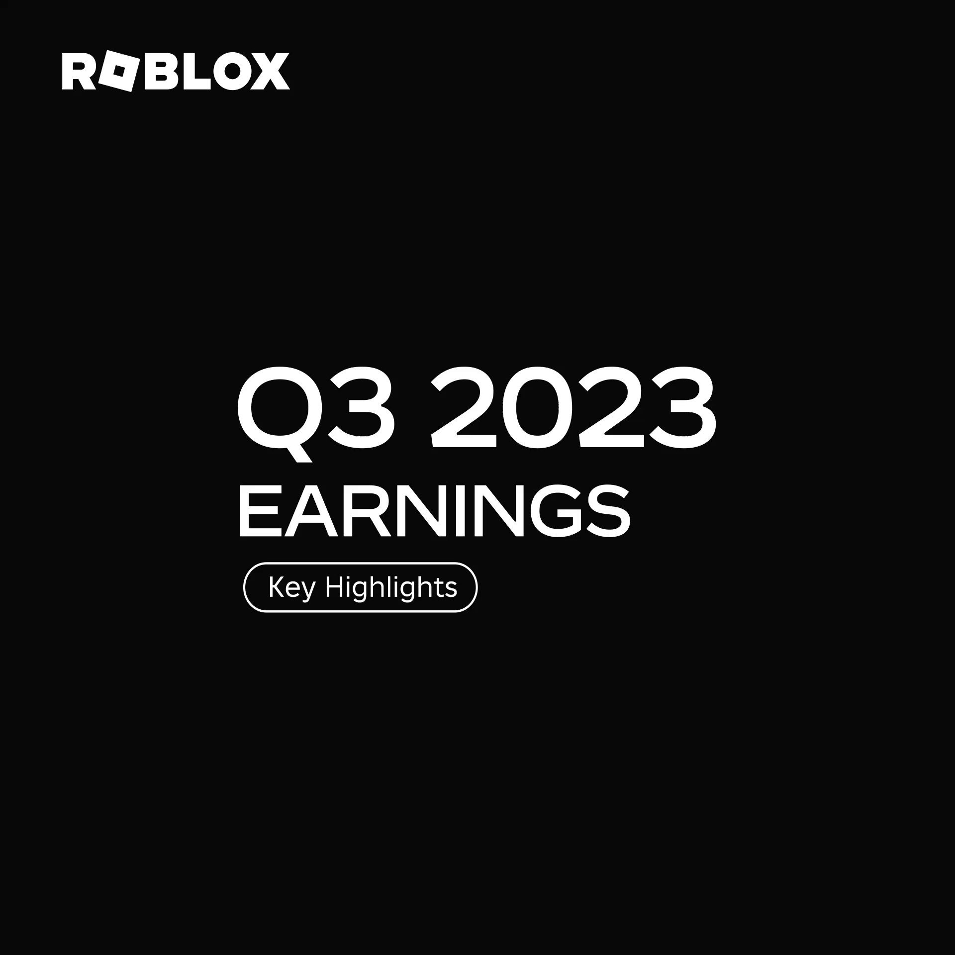 Roblox Reports Third Quarter 2023 Financial Results