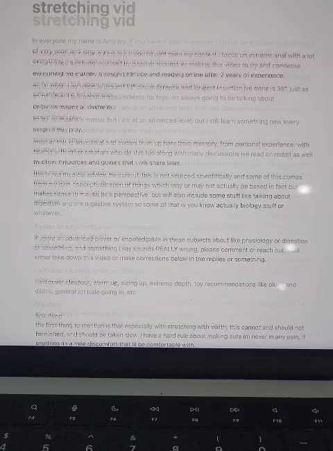 still working on my silly little long ass script for my silly little extreme anal advice/thoughts video
