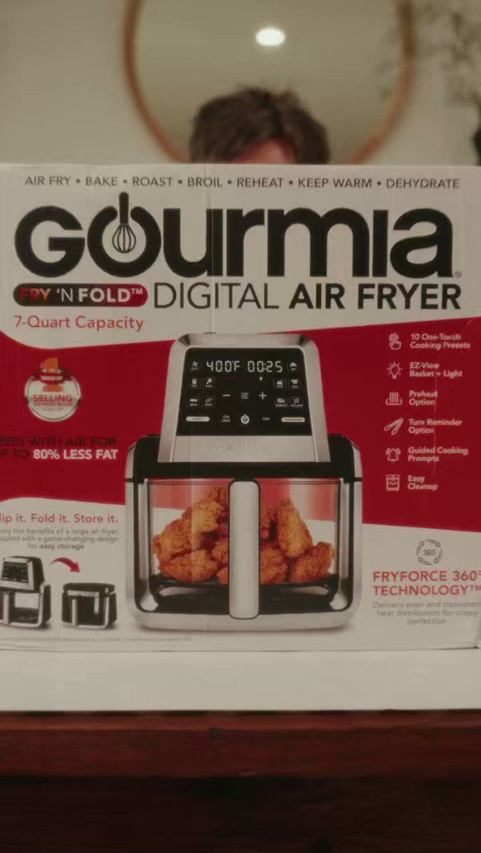 New Gourmia 7-Quart Digital Air Fryer 10 One-Touch Cooking