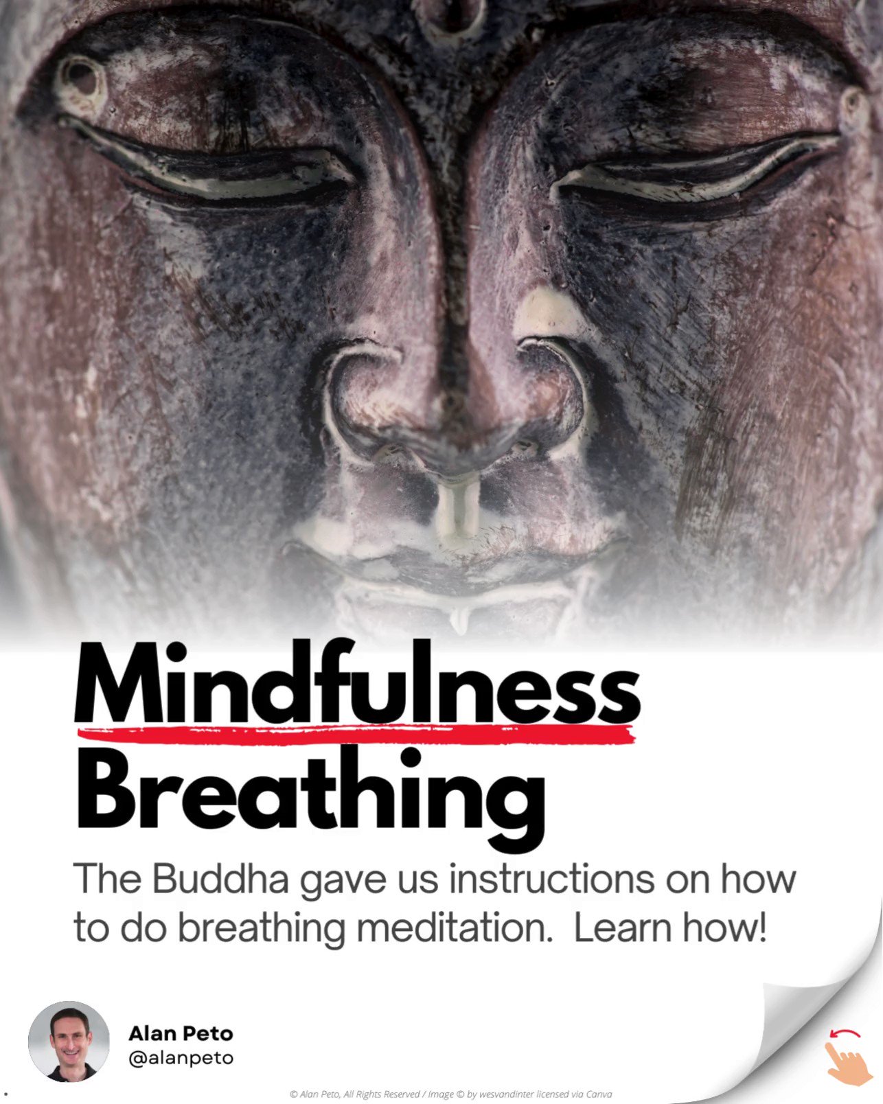 Alan Peto on X: Want to learn a basic Buddhist meditation technique? It's  called mindfulness of breathing and was taught by the Buddha. Here's my  quick video to get you started (turn