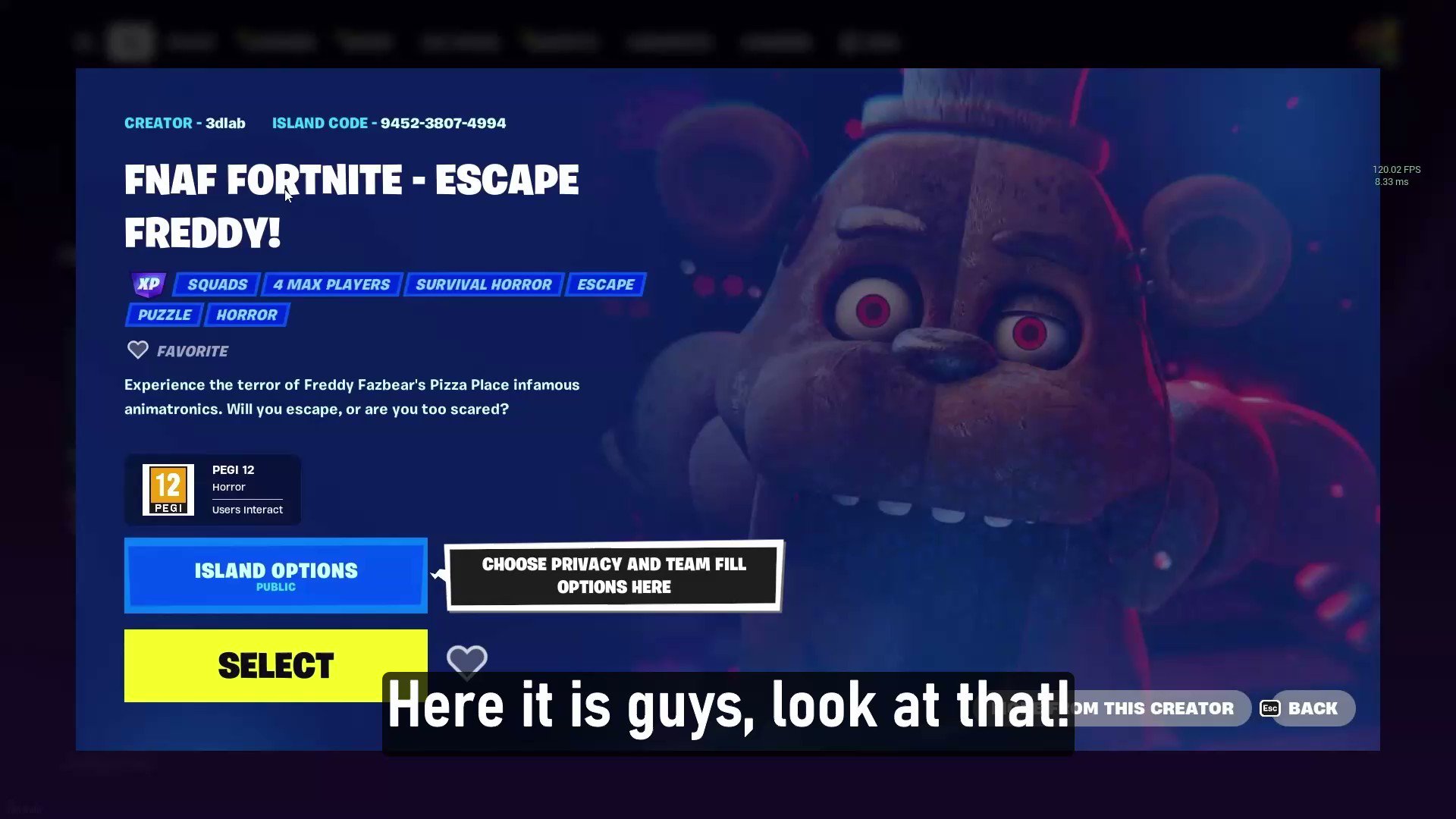 Five Nights at Freddy's is in Fortnite and it's Scary!