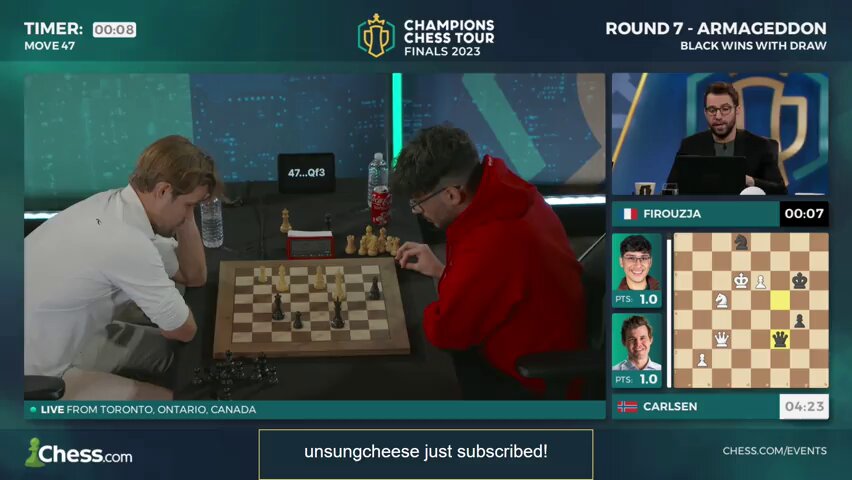 Magnus Carlsen vs Alireza Firouzja Armageddon Game