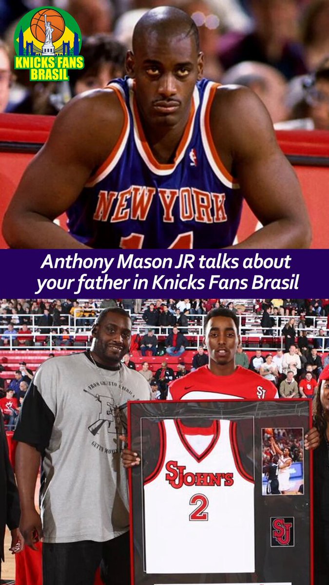 Knicks Fans Brasil on X: Anthony Mason would have turned 57 today, but  unfortunately he left earlier in 2015. Knicks Fans Brasil pays tribute with  a LIVE cut with Anthony Mason Jr