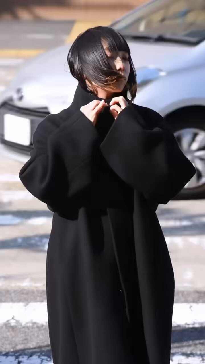 ka na 拡がる ta unmilitary coat 2024 melton 黒