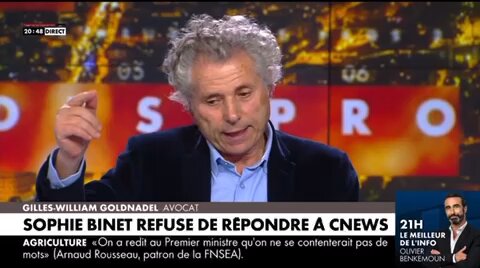 G-William Goldnadel on X: "«Cette dame là nous donne des leçons de morale.  La même Mme Binet qui a défendu son cadre CGT qui avait demandé à E.  Zemmour si son train