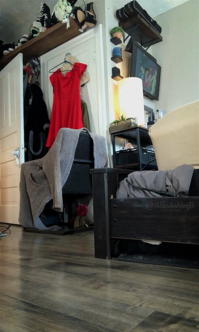 Putting on a legs and heels show... the robe "slipped" at the end... ? This is the kinda stuff you're