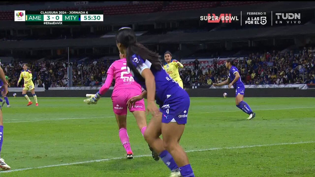 ¡CAYÓ EL CUARTO DEL @AmericaFemenil 🦅!Cortesía de @kattyabad10 ⚽️