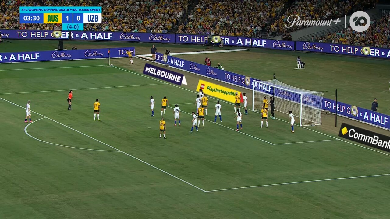 The first 2️⃣ of a 15 minute hat-trick 💥Michelle Heyman is on 🔥 🎥: @10footballau #AUSvUZB #TilitsDone #AllezAUS #Paris2024