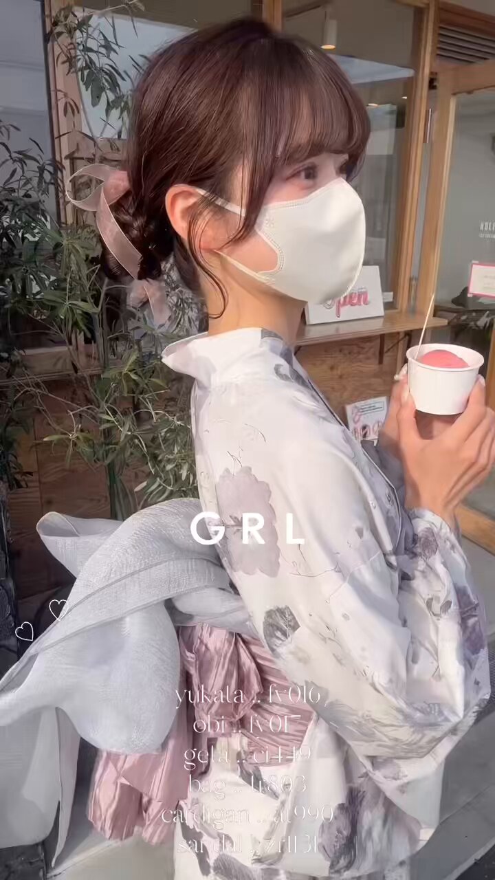 GRL 浴衣　fy016 3点セット2Way花柄セパレート浴衣[fy016] | レディース