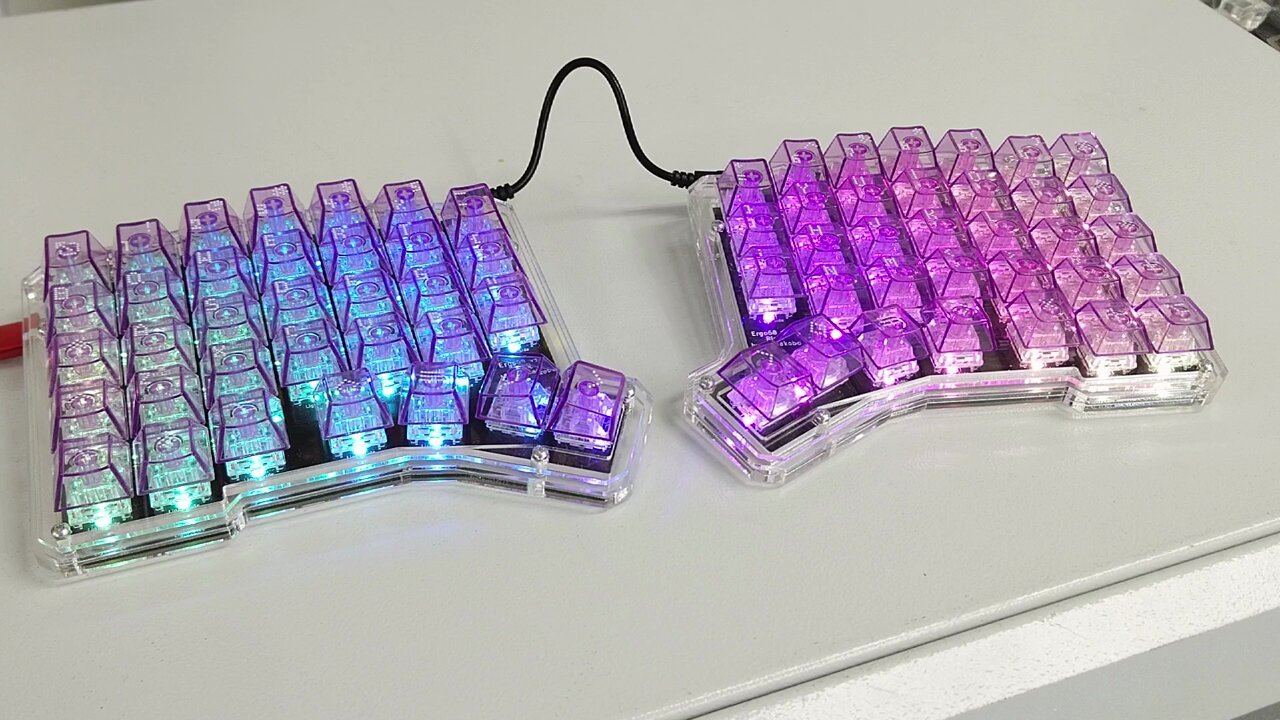 Ergo68　分割キーボード　アクリルプレート付き　遊舎工房　動作チェック済み Ergo68