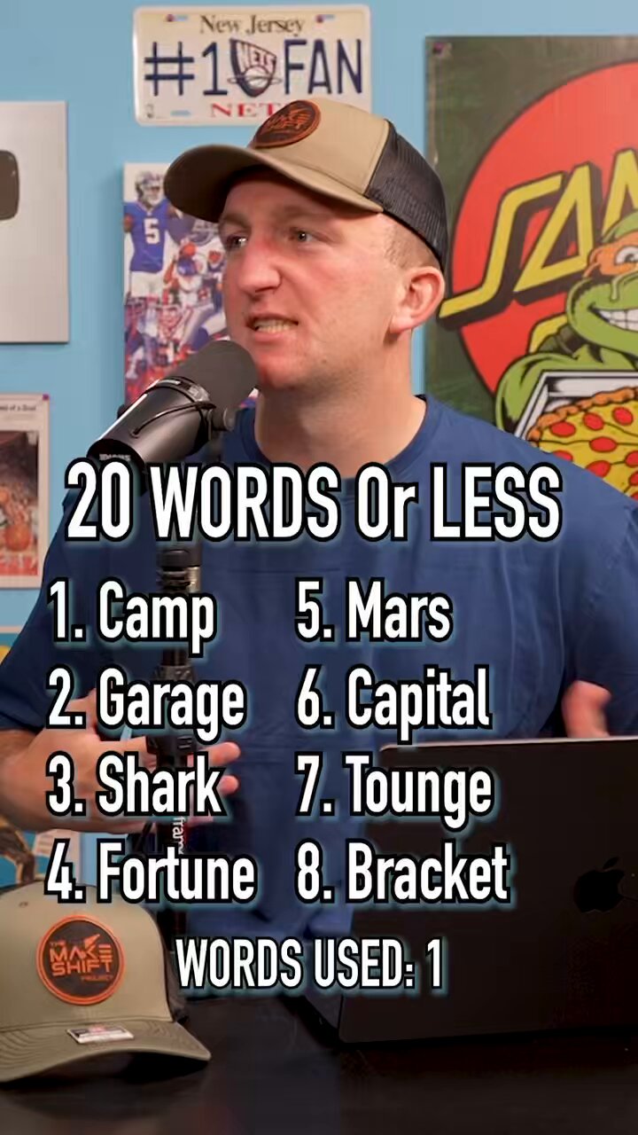 The Makeshift Project on X: &ldquo;20 WORDS Or LESS! Can We Beat It 