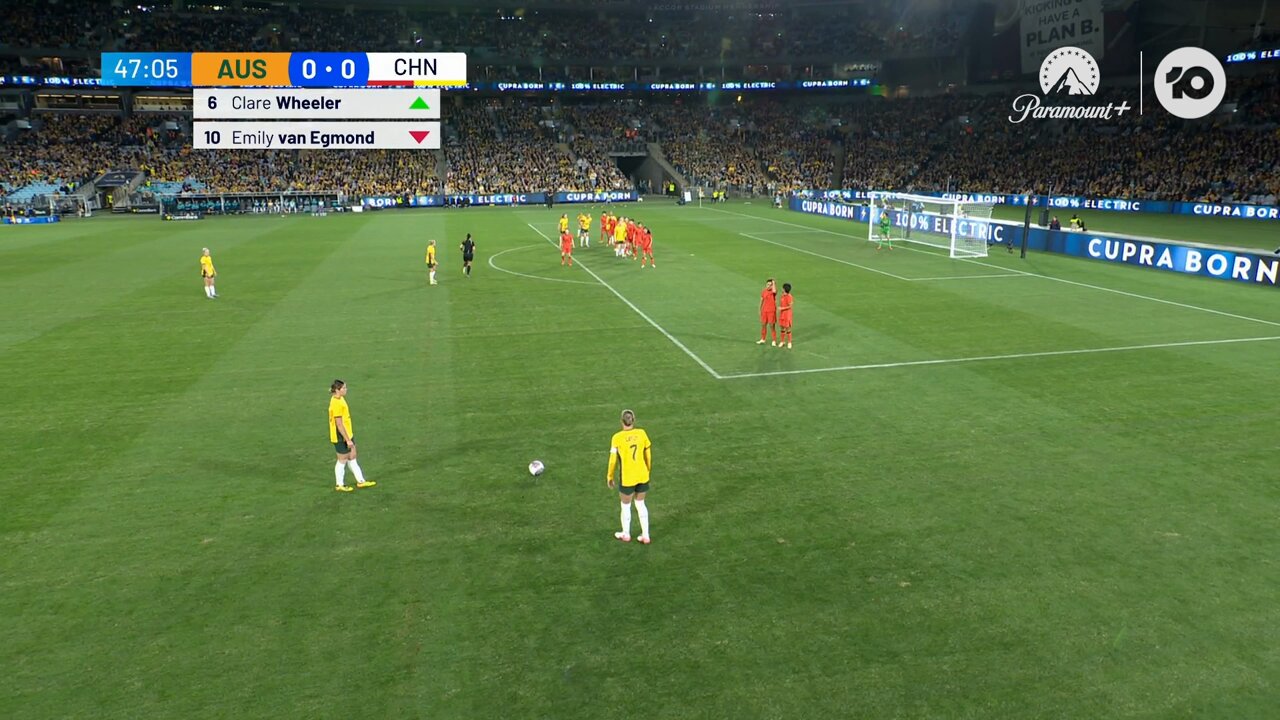 ⏱️ 45' Subbed on 💥 48' Scores Instant impact from Clare Wheeler 🛞💨🎥 @10footballau#AUSvCHN #Matildas #TilitsDone