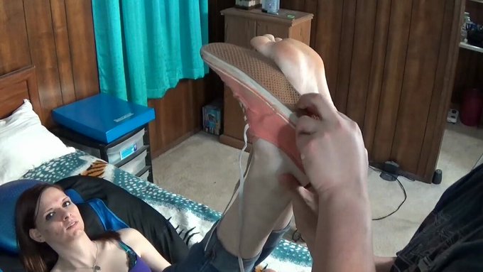 Tyler loves tall women with big feet and Charlotte Poellet is 5'11", size 10.  The first time he put