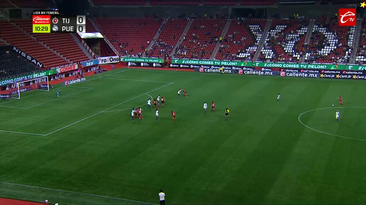 Debutando y anotando. 🫰🏻 Fabiola Villalobos se tardó 11 minutos en anotar su primer gol con #XolosFemenil en la #LigaMXFemenil. 11' 🐕‍🦺 1-0🎽