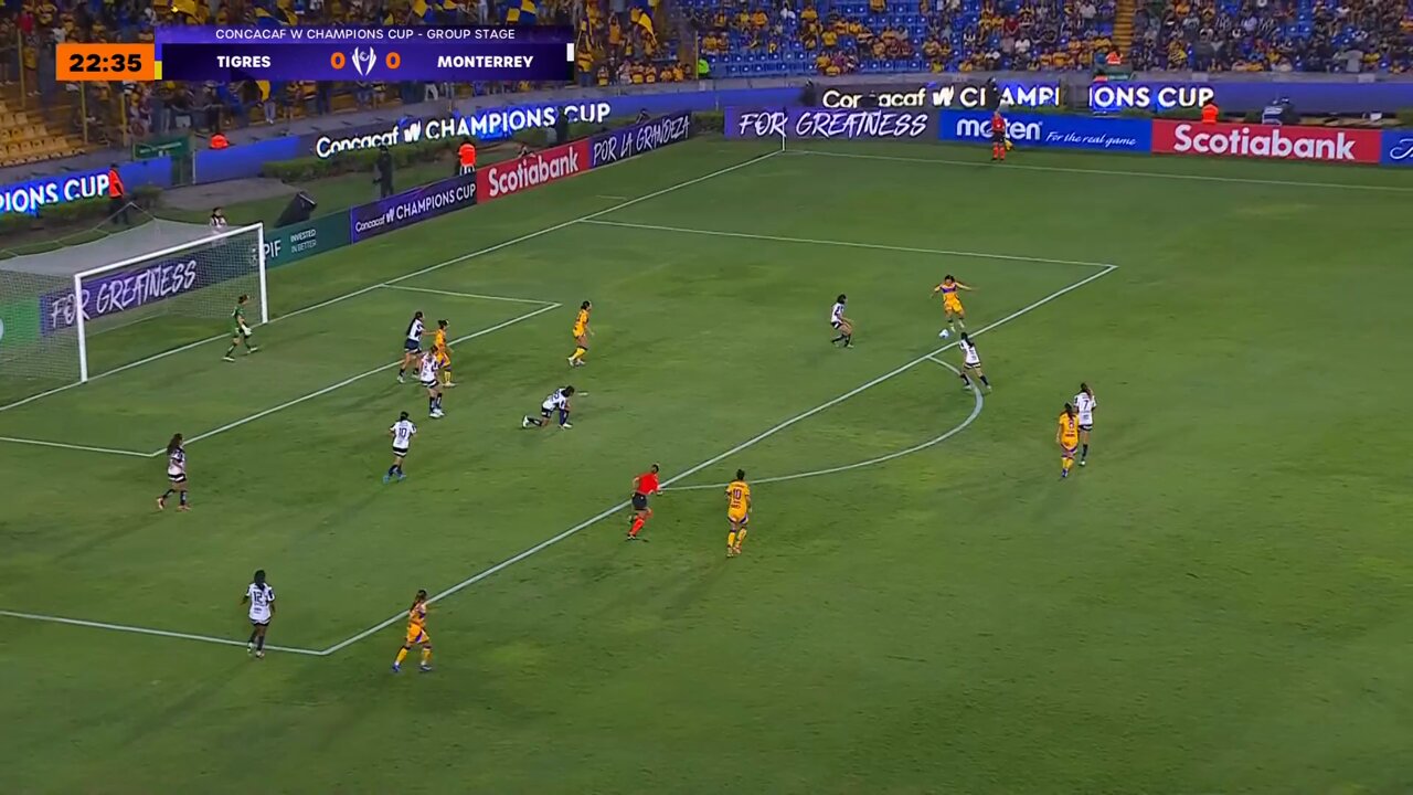 ¡Maricarmen Reyes manda a Tigres 1-0 arriba en el marcador! 🐯#WChampionsCup