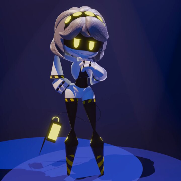 With the press of a button, V's panel slides back to reveal her