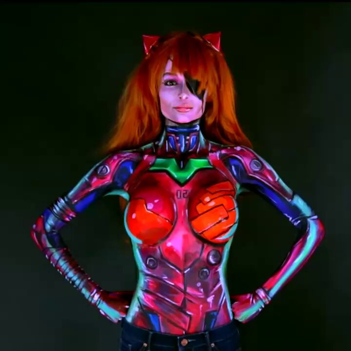 Don’t let all of that Halloween candy turn you into a brat!Here’s my Asuka from Neon Genesis Evangelion #bodypaint (I painted on myself) https://t.co/8guoynn2to