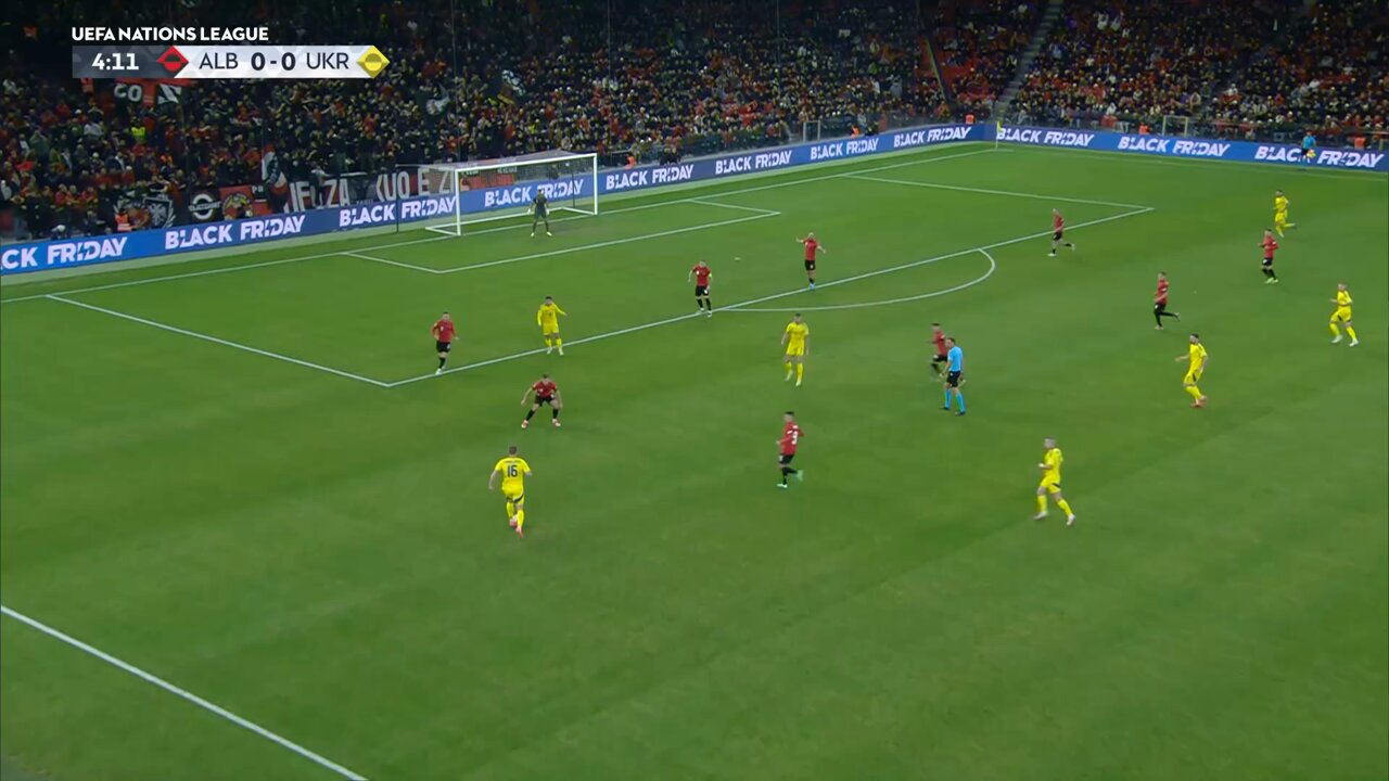 Oleksandr Zinchenko gives Ukraine the lead over Albania 👏🇺🇦