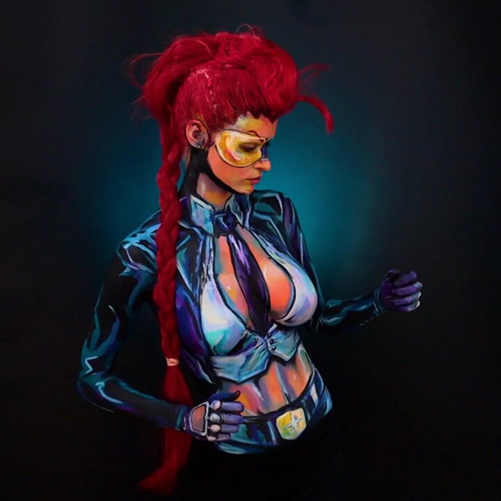 𝐐: What is a snake’s favorite school subject?𝐀: HisssstoryHere’s my Crimson Viper from Street Fighter #bodypaint I painted on myself https://t.co/5HOQMrVvNZ