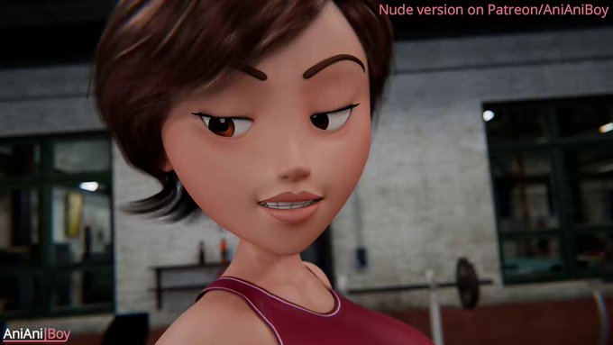 Helen tries to work out, but big guys always distract her ;3
Helen Parr VA @invadernoodles / Guy @1ceDev_