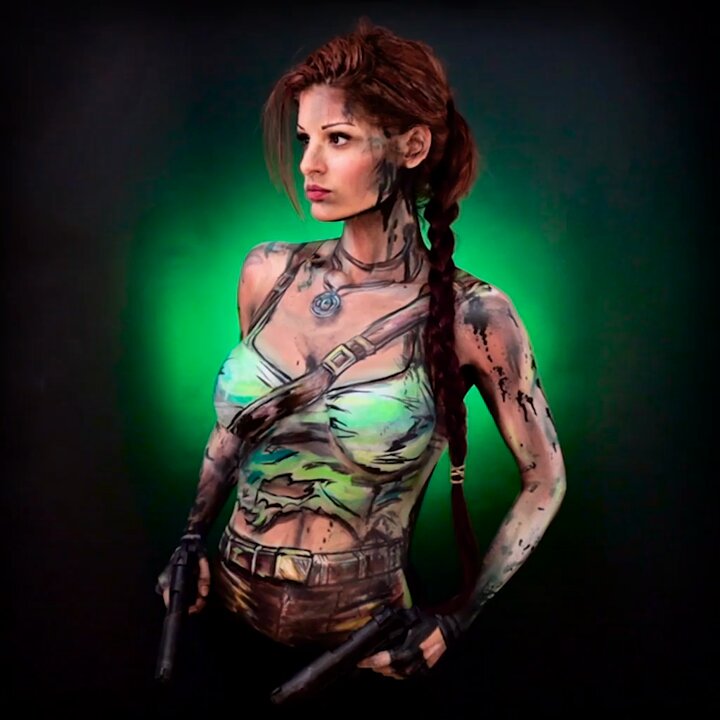 Better stay on your toes, it’s a jungle out there!Here’s my Lara Croft #bodypaint I painted on myself https://t.co/oDiglcthUw