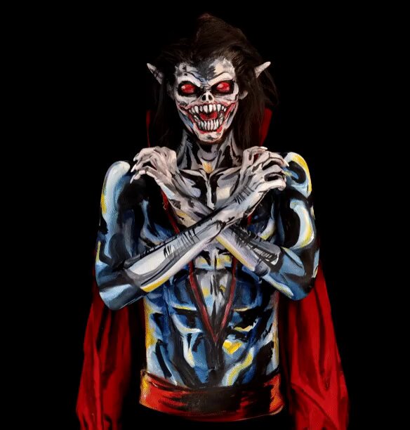 Well kids, I guess we’re not getting that Venom Morbius team up we were always dreaming about…Here’s my Morbius #bodypaint I painted on myself https://t.co/nYb7Y6YJLd