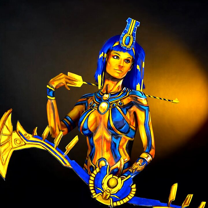 That feeling you get when it’s the weekend and you just gotta dance!Here’s my Gold Neith from Smite #bodypaint (I painted on myself) https://t.co/4XecvQN65l