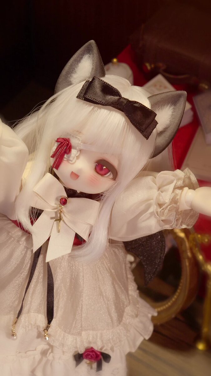 アンティーク♡猫ちゃんコンパニオン♡ドールのお供に♡ DOLK×Floral Garden×ふにゃほわ×MYOU DOLL】 Sandra 三毛猫