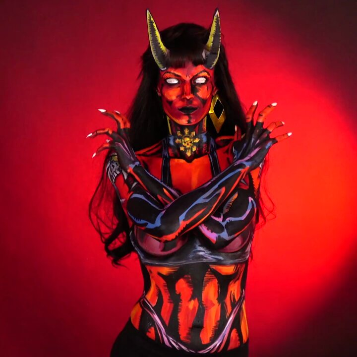 That feeling you get when Spider-Man is trending again but you’re feeling delightfully devilishHere’s a Purgatori #bodypaint I painted on myself https://t.co/D4whdhKMuu