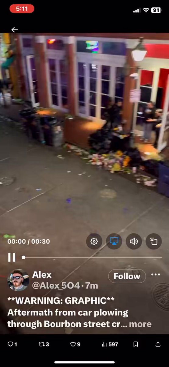 2025年度第一场巨献！当地时间1月1号凌晨，新奥尔良献忠驾驶皮卡狂冲人群。目前已确信至少击杀15人。按纽时消息，凶手自称效忠ISIS.

难道是被去年大支歼35刺激到，美国人这次跨年才过了几个小时就抢下First Blood，不讲武德！

