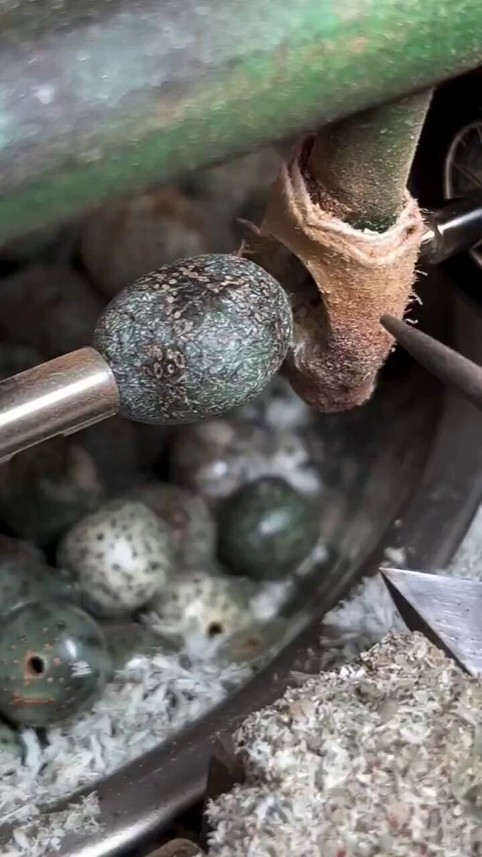 The machine works the stone so beautifully that it almost turns into a jewel. 