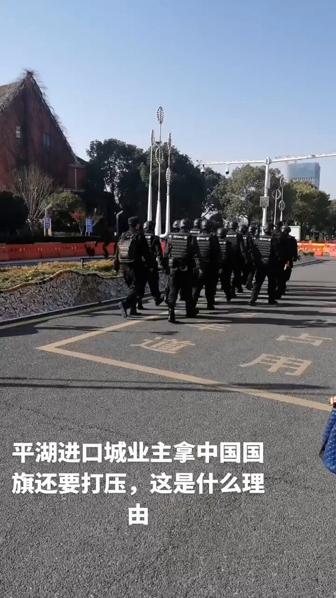 1月15日 浙江嘉兴 平湖国际进口城业主 再次抗议开发商没兑现合同规定的十年回购承诺。业主们至少从12月16日开始，已经抗议了长达一个月。
有业主发视频称，他们举国旗的行为都要被打压。还有视频称有12000多个业主维权，有业主在维权过程中被抓。 