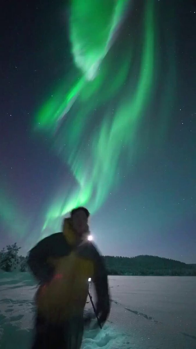 The excitement of a group who went to see the Northern Lights in Norway was captured on camera. 