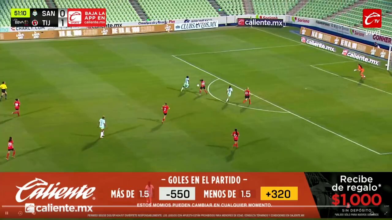 Y así llegó el empate para @ClubSantosFem. 🔥 #SomosDesafiantes ⚡️