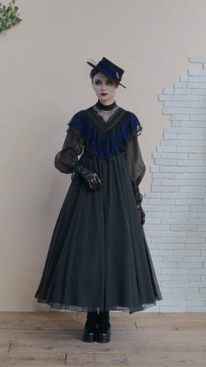 完売済　セレスティアゴシックロングドレス　モワティエ　9号　black×blue セレスティアゴシックロングドレス〜2024 Mana Special Edition