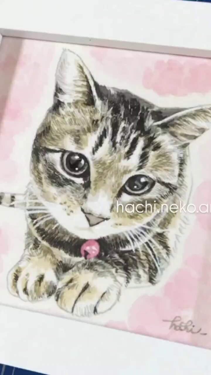 箱入り猫（娘)　油絵　オリジナル　手描き　原画 箱入り猫（娘)油絵オリジナル手描き原画