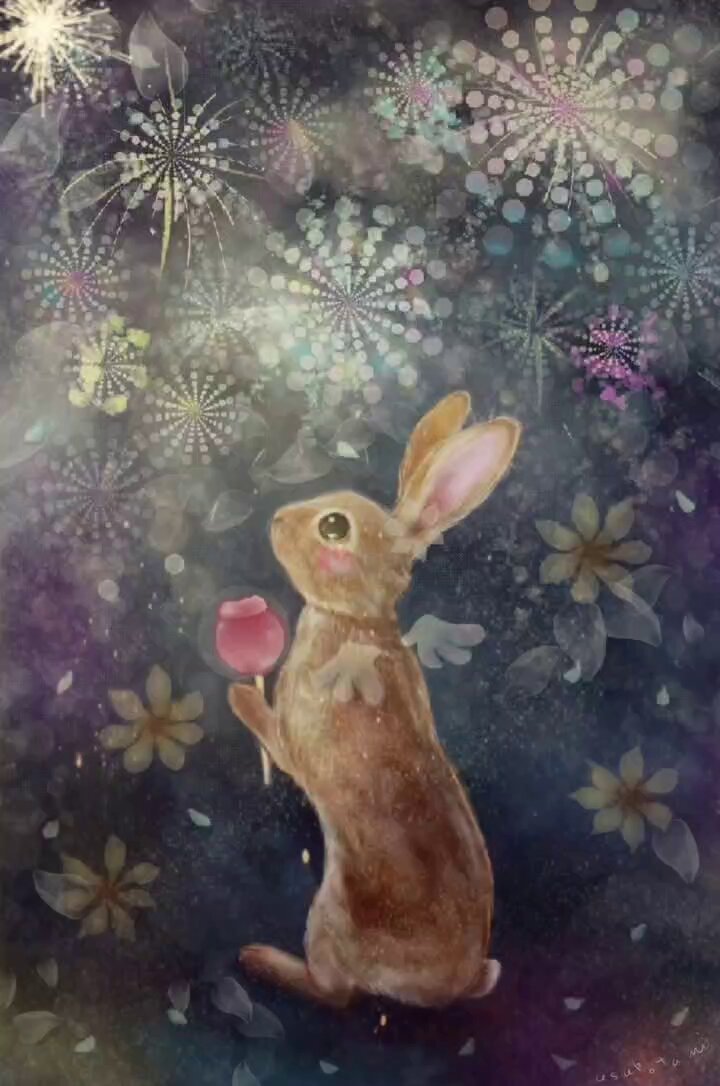 サ*ウ様 「re: rabbit」 油絵　うさぎ うさぎ〈油絵〉 絵画 Atelier kiyomi 通販 12551001｜Creema