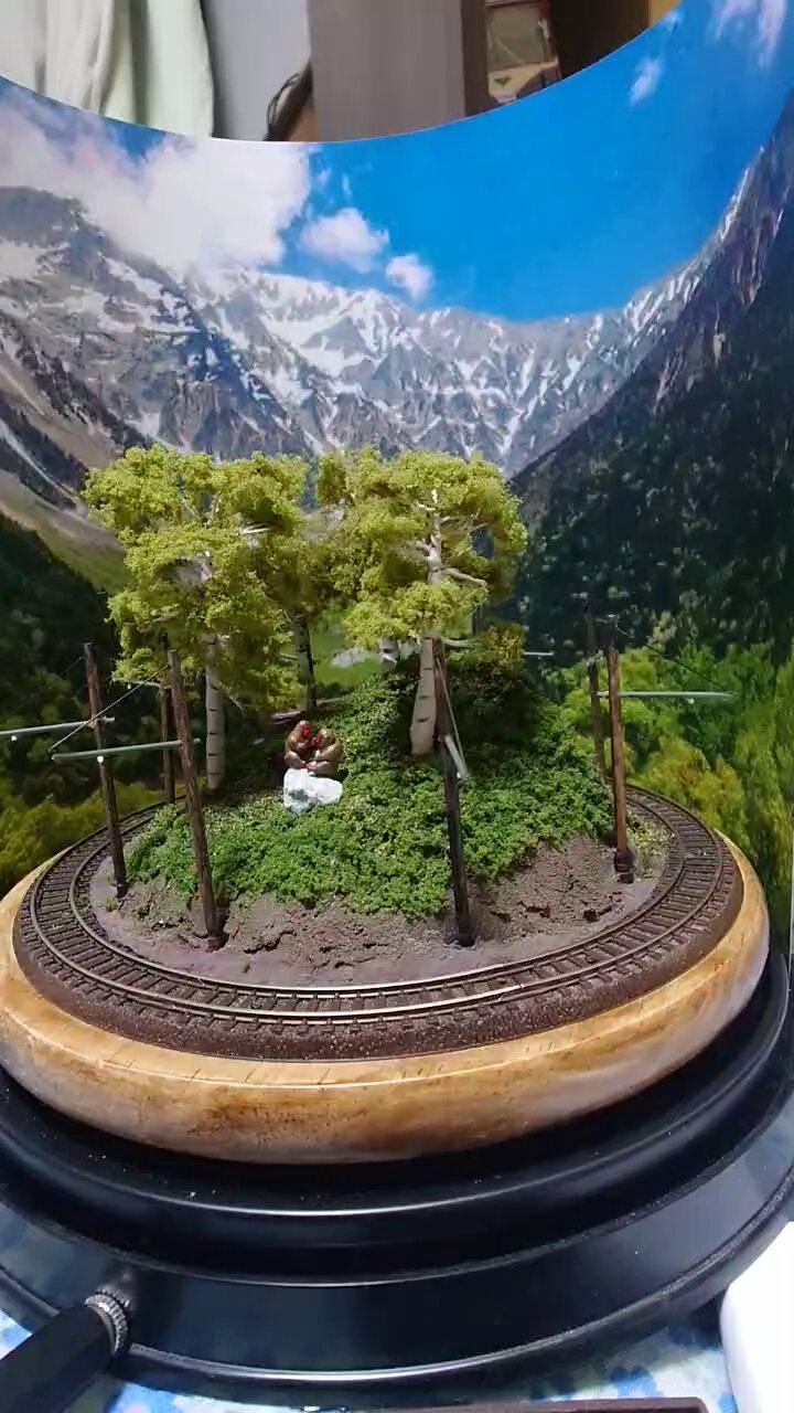 奥大井湖ジオラマ 奥大井湖ジオラマ 大井川鐡道・奥大井湖上駅の全景 - キハ58君の