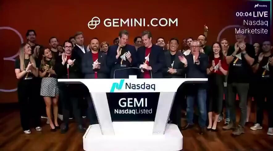 🟠BTC-ARCHIVE: Bitcoin e Gemini: raccolti 425 milioni di dollari nell'IPO e valutazione a 3,3 miliardi di dollari