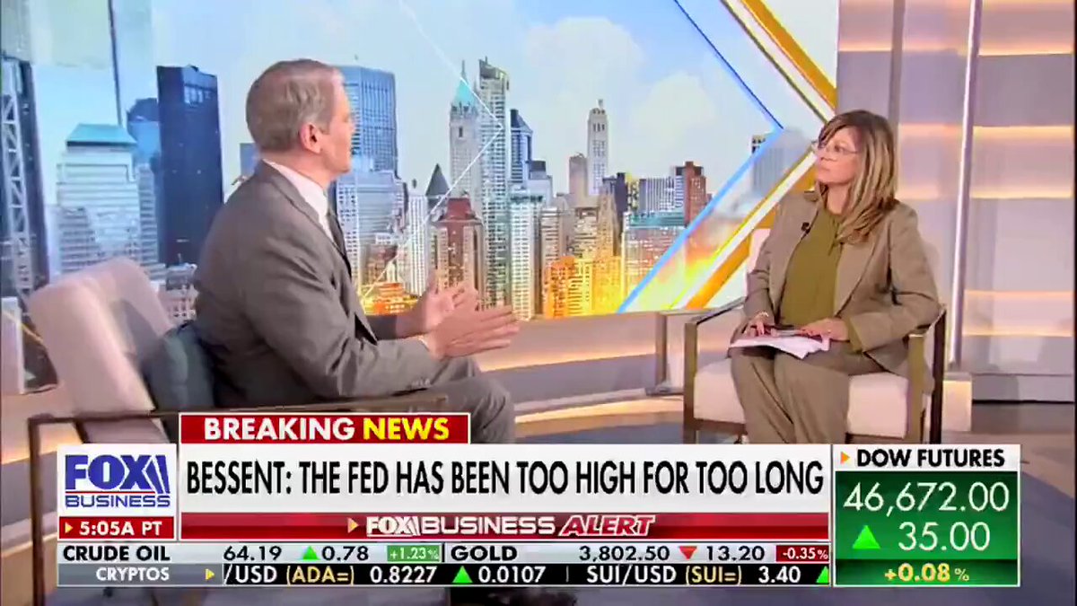 🟠BTC-ARCHIVE: Bessent: "Tassi elevati della Fed stanno schiacciando gli americani laboriosi"