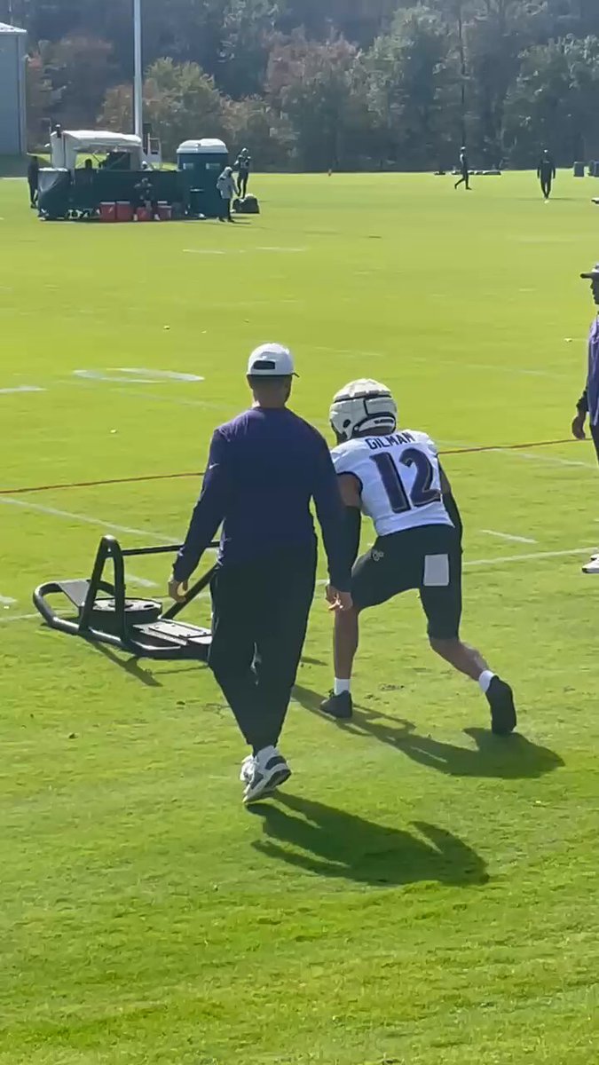 S Alohi Gilman, who came to the #Ravens in the Odafe Oweh deal yesterday, is on the practice field today. 